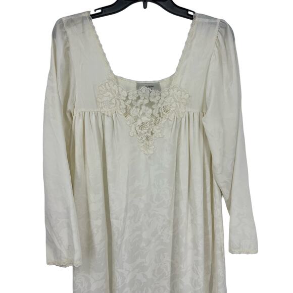 VTG Valentino Intimo Neiman Marcus Cream White Gown Lace Satin Feel Small READ - Picture 2 of 15